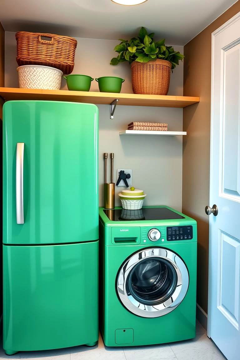 Green Appliances for a Fresh Modern Twist - 25 Green Laundry Room Ideas