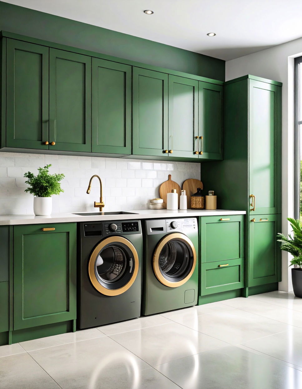 Green Cabinets for a Modern Touch