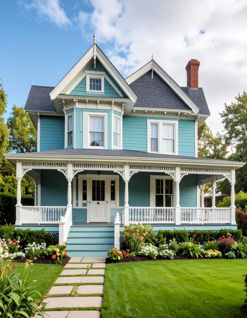 Green Gray for Understated Sophistication Green Victorian House Colors