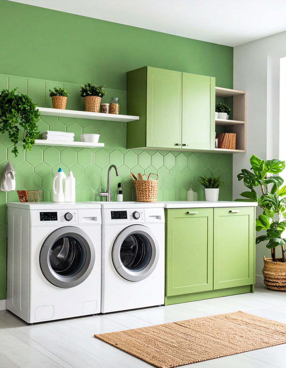 Green Tiled Backsplash for a Splash of Style