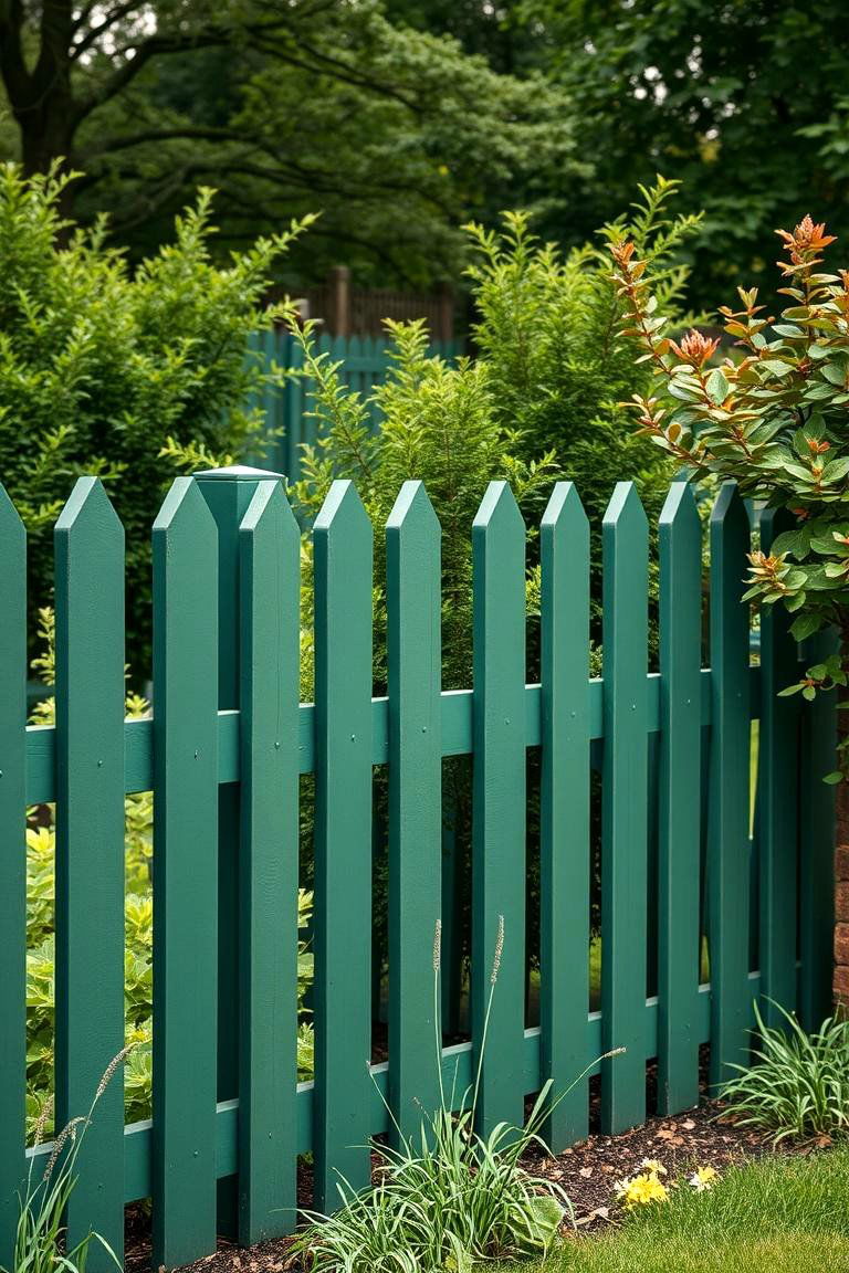 Green for a Natural Earthy Feel - 25 Fence Painting Ideas