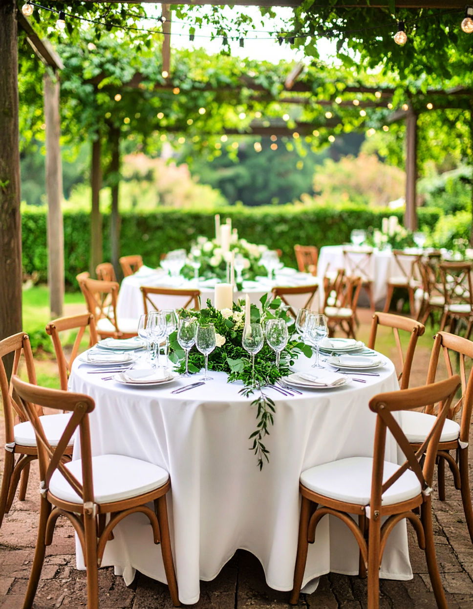 Greenery Draped Reception Table