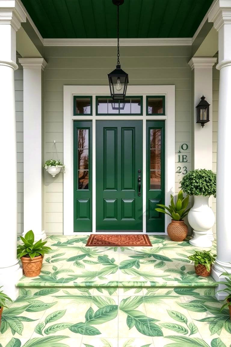 Greenery Inspired Tiles for a Refreshing Vibe - 25 Front Porch Tile Ideas