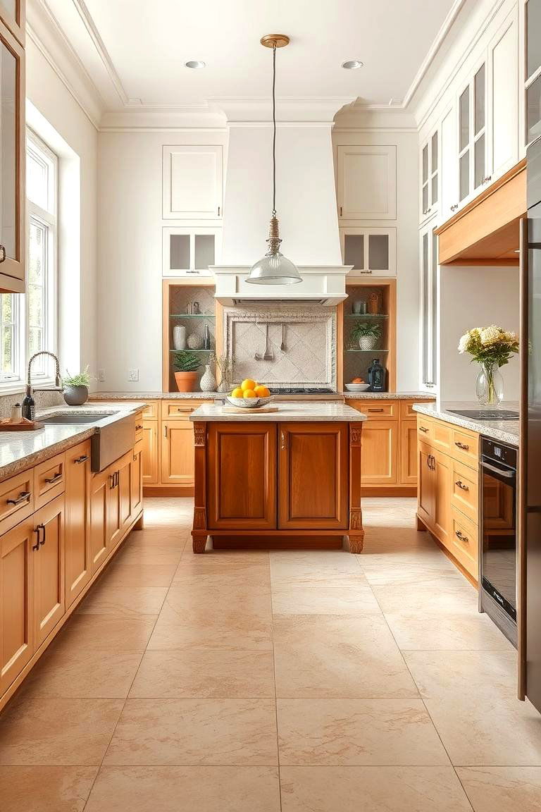 Grout Color Choices for Travertine - 25 Travertine Floor Kitchen Ideas