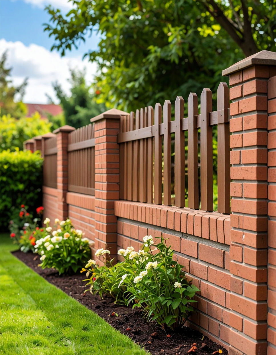 Half Wall Brick Fence