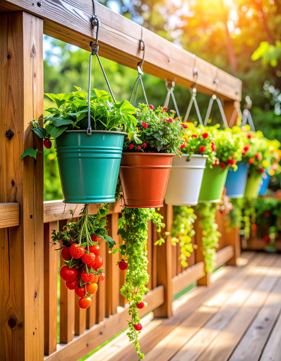 Hanging Bucket Gardens