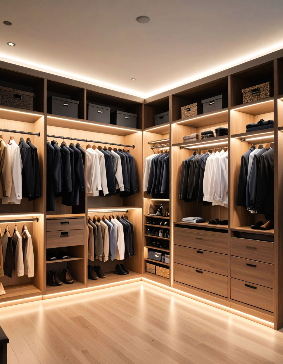 Hanging LED Strip Lights Closet Lighting Ideas