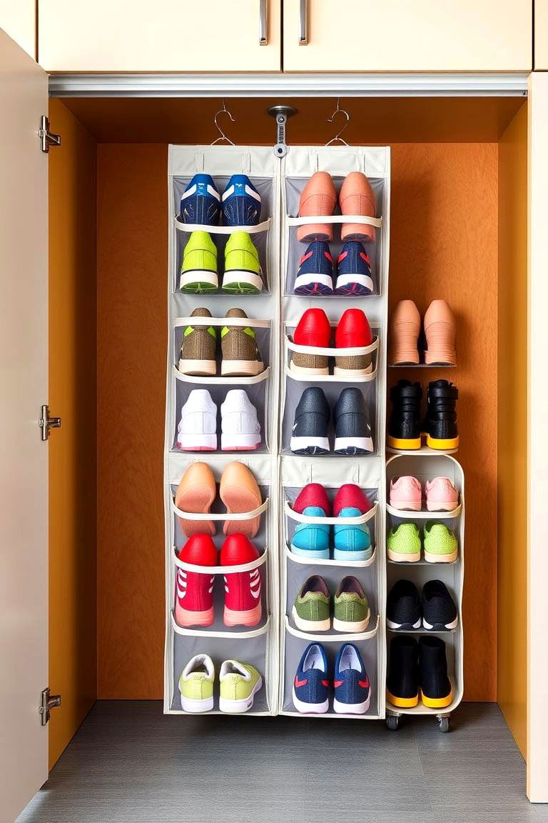 Hanging Shoe Organizer - 25 Garage Shoe Storage Ideas