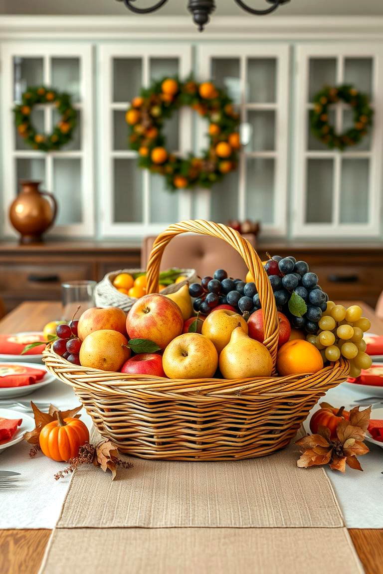 Harvest Basket Arrangements - 25 Thanksgiving Decor Ideas