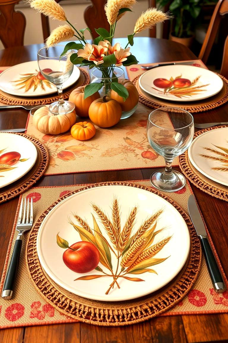 Harvest Themed Placements - 25 Fall Table Decor Ideas