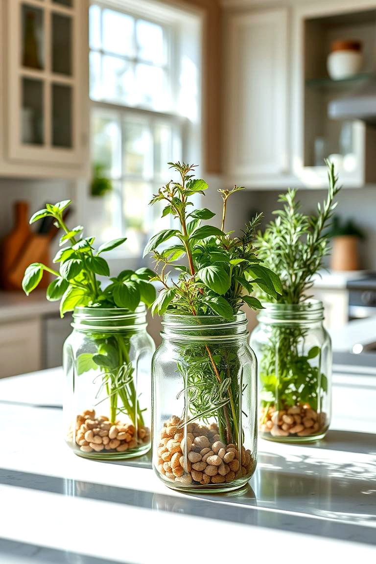 Herb Garden Mason Jar Centerpieces - 25 Mason Jar Centerpiece Ideas