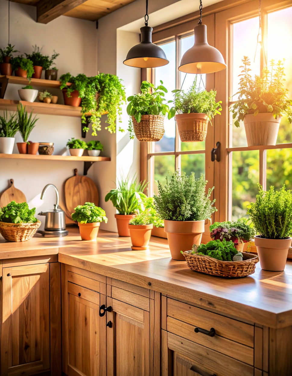 Herb Garden for Freshness Tuscan Kitchen Design Ideas