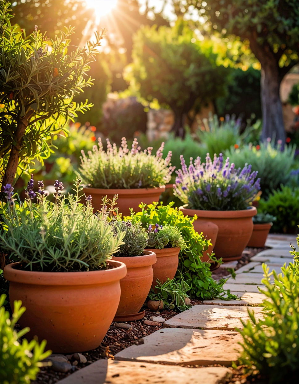 Herb Garden with a Mediterranean Theme