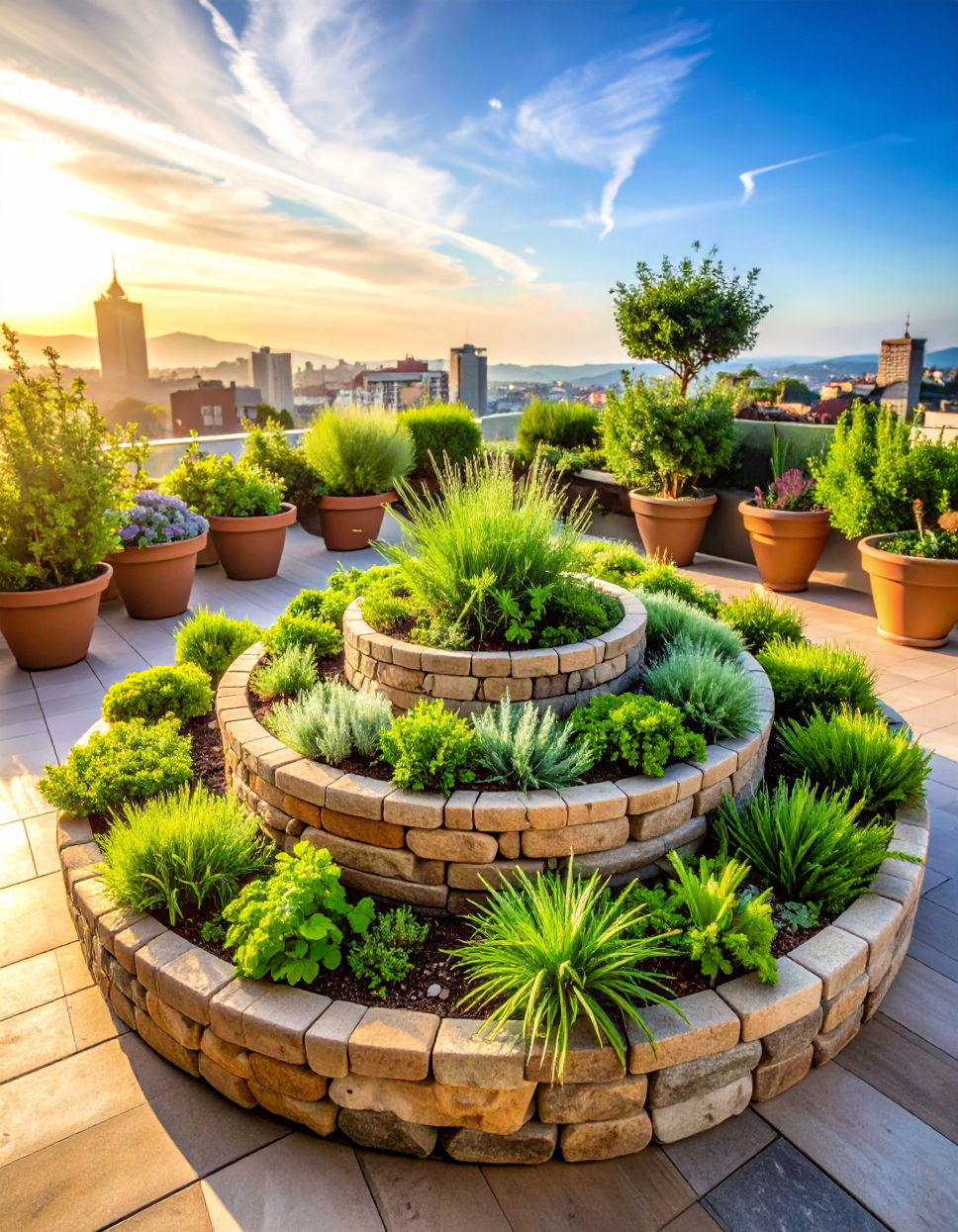 Herb Spiral Gardens for Efficiency