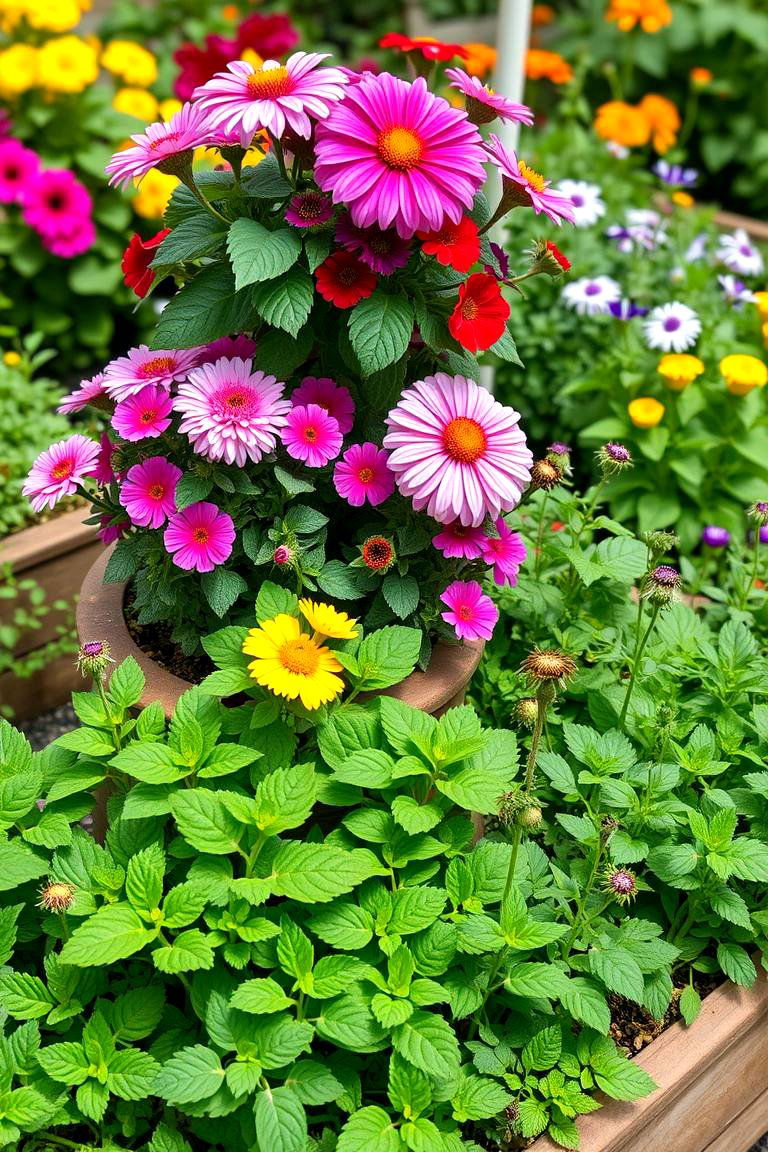 Herb and Flower Combo in a Tiered Garden - 25 Tiered Garden Ideas