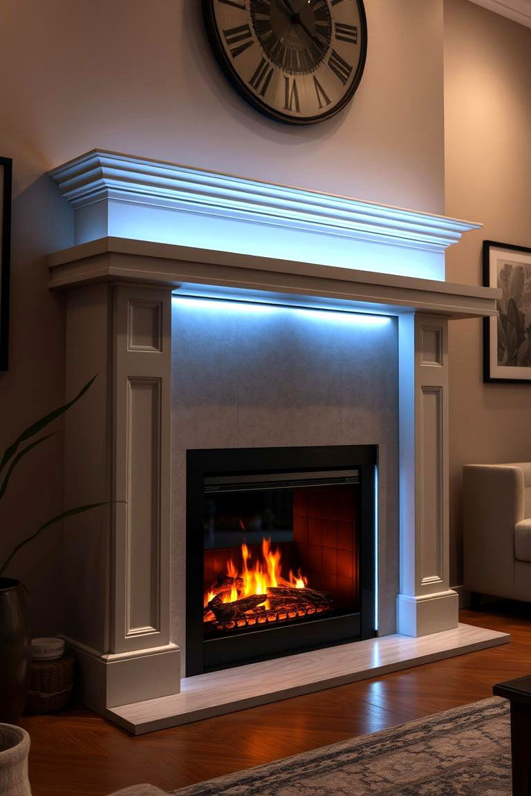 Hidden Lighting Within the Mantel - 25 Fireplace Mantel Lighting Ideas