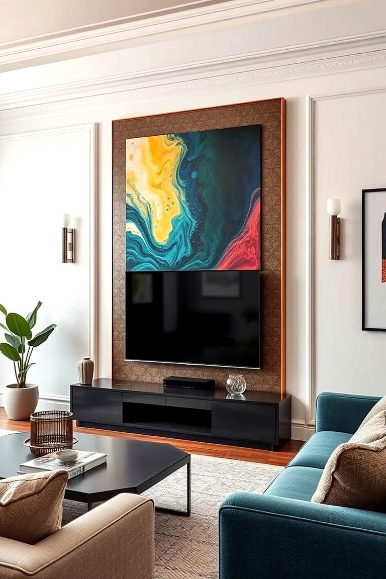 Hidden TV Behind Artwork - 25 Tv Room Ideas