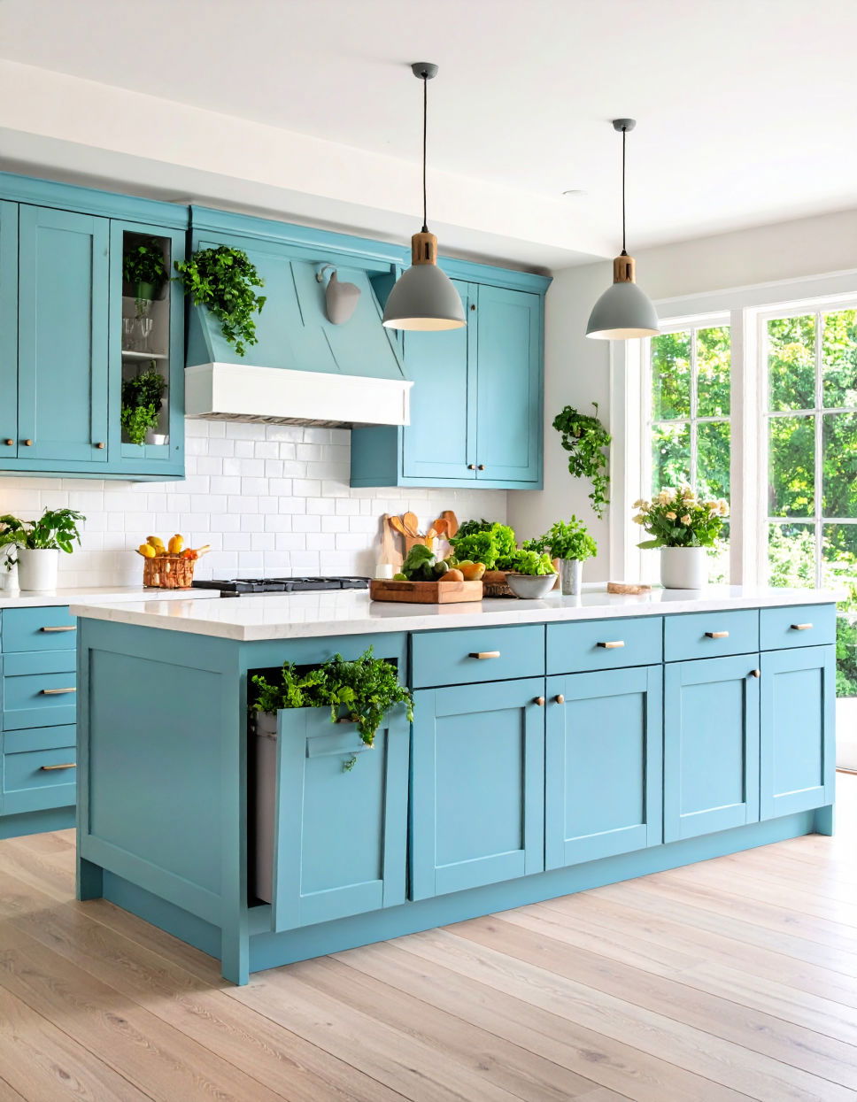 Hidden Trash and Recycling Bins Townhouse Kitchen Ideas