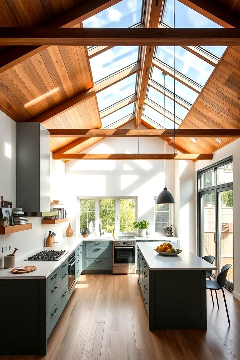 High Ceilings with Skylights - 25 Townhouse Kitchen Ideas