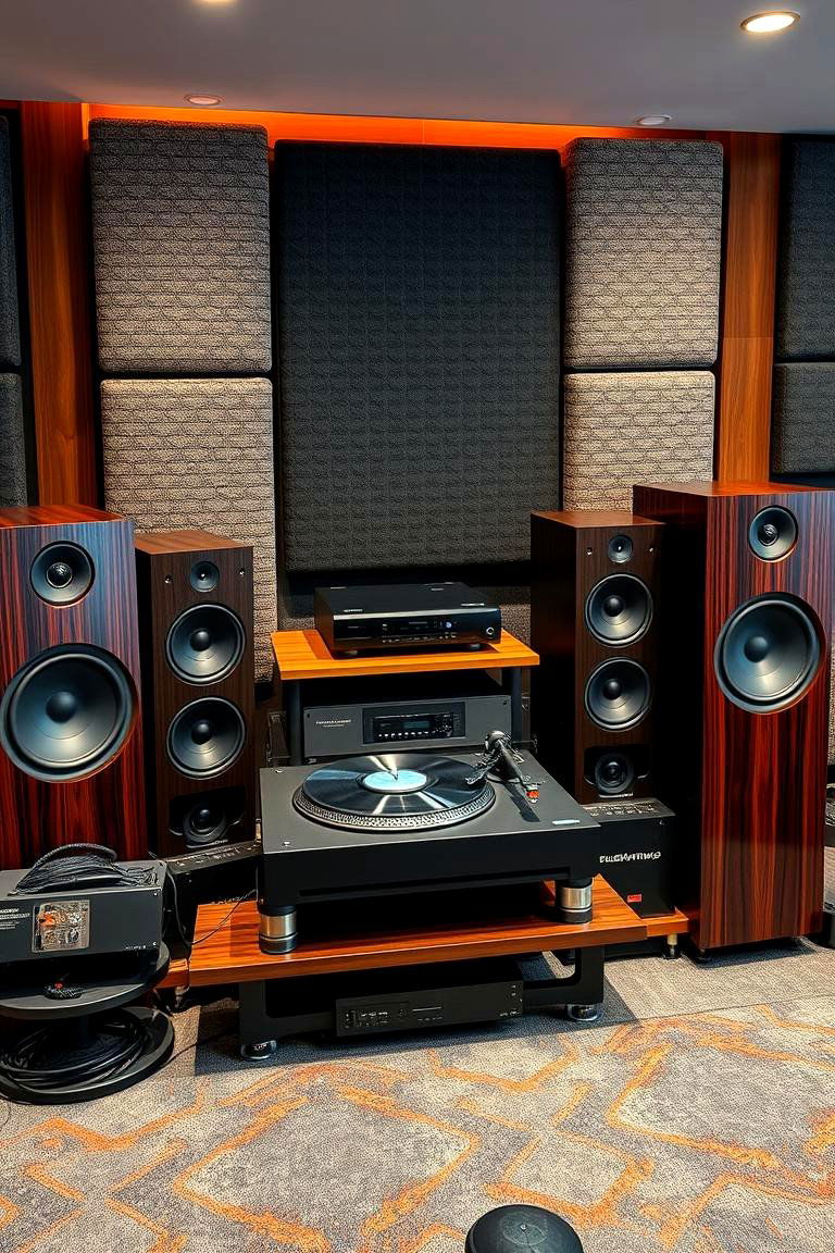 High End Audio Listening Station - 25 Luxury Man Cave Ideas
