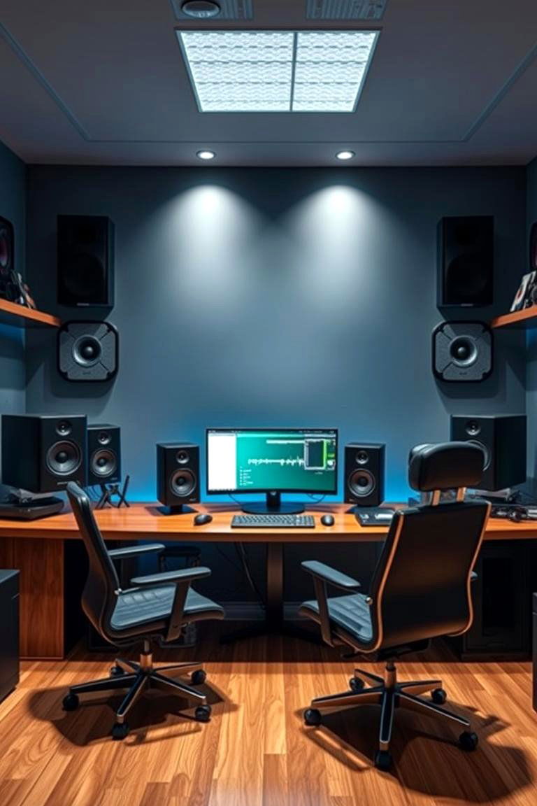 High Quality Audio System for Immersive Sound - 25 Man Cave Office Ideas