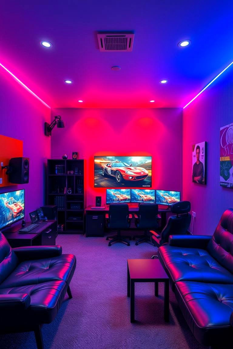 High Tech Lighting Control - 25 Garage Game Room Ideas
