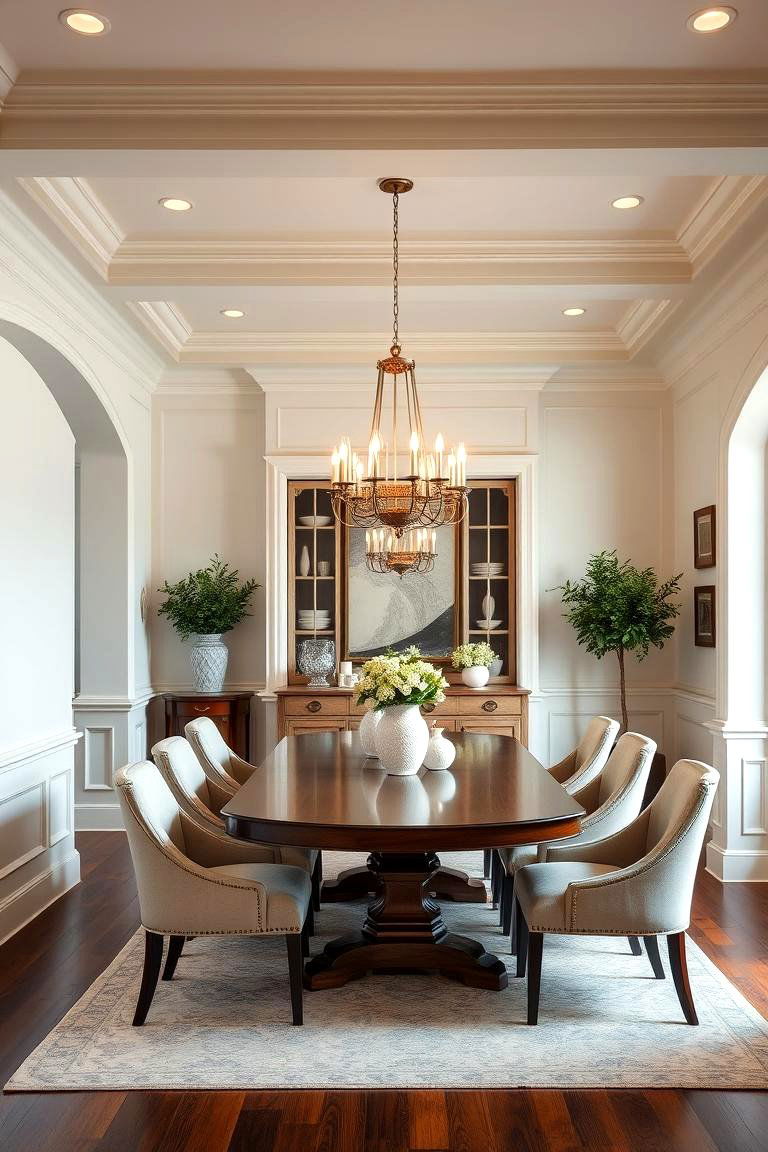 Highlight Architectural Details with Subtle Accents - 25 Transitional Dining Room Ideas