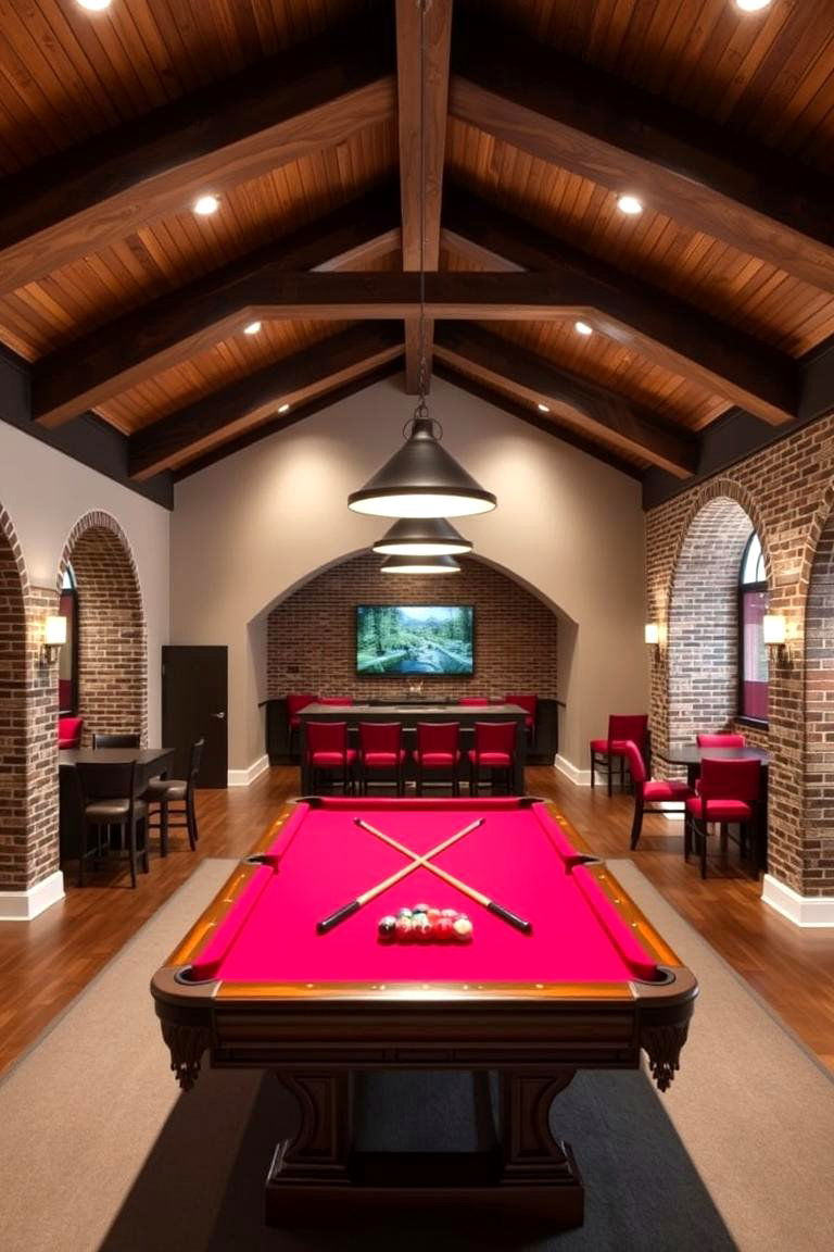 Highlight Architectural Features - 25 Pool Table Room Ideas