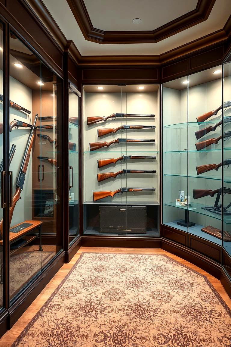 Humidity Controlled Display Cases - 25 Man Cave Gun Room Ideas