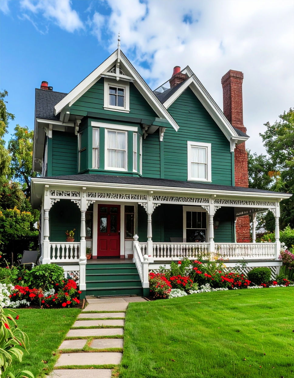 Hunter Green for Classic Distinction Green Victorian House Colors