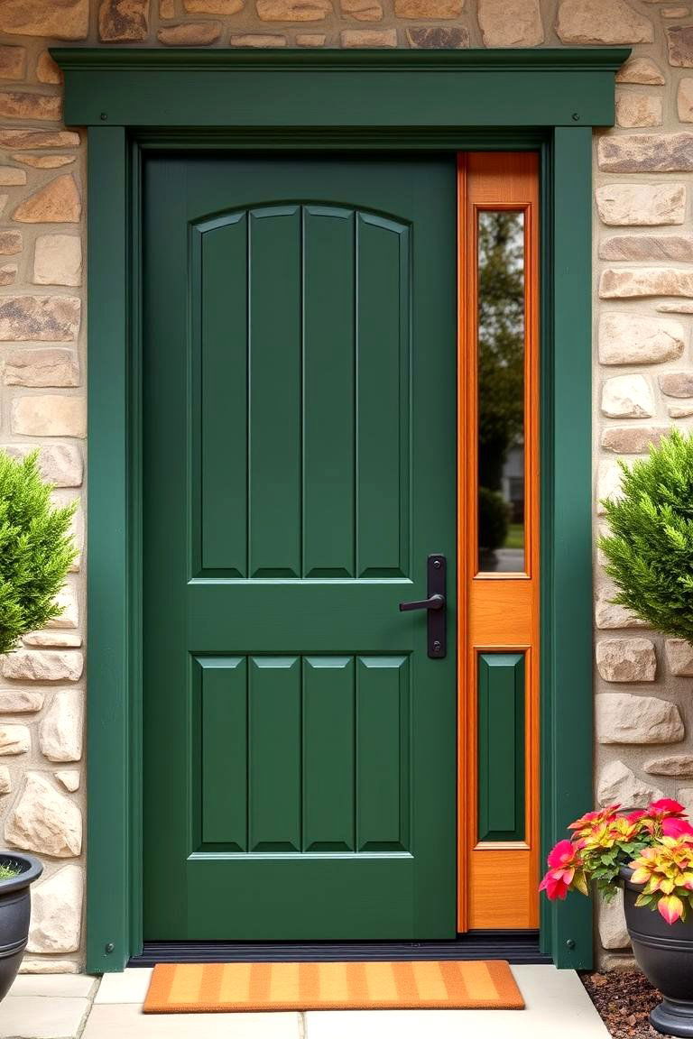 Hunter Green for a Natural Earthy Feel - 25 Green Front Door Ideas