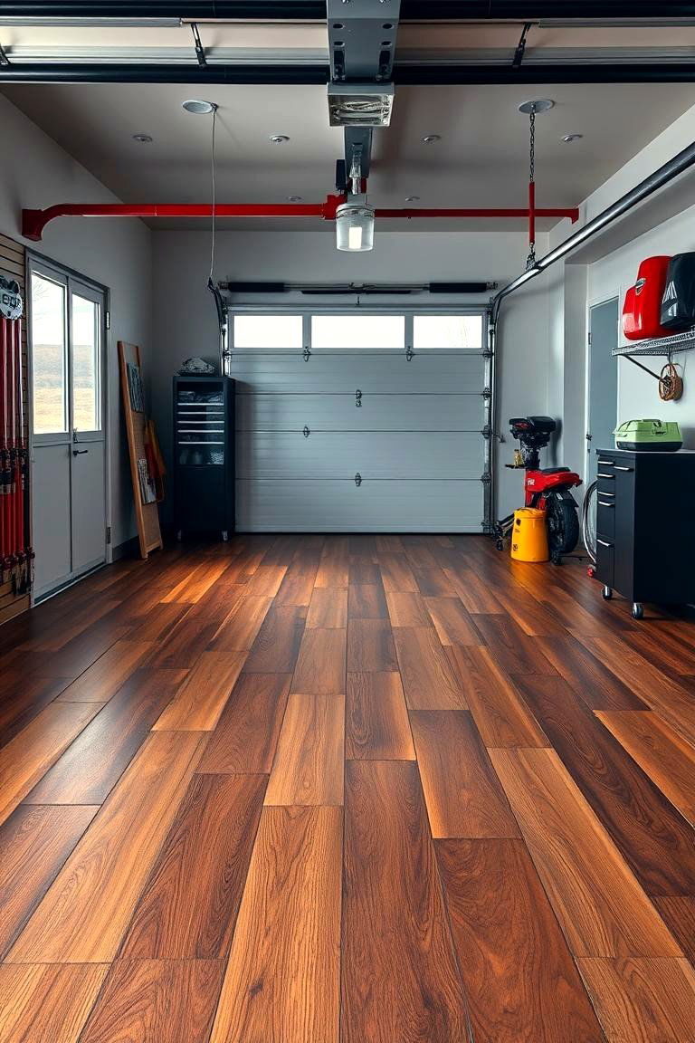 Hybrid Flooring for Durability and Aesthetic Flexibility - 25 Garage Flooring Ideas