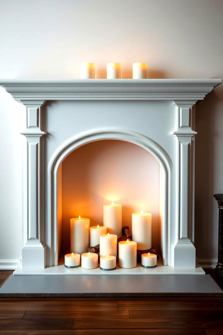 Illuminate Your Fireplace with Candles - 25 Decorating With Candles