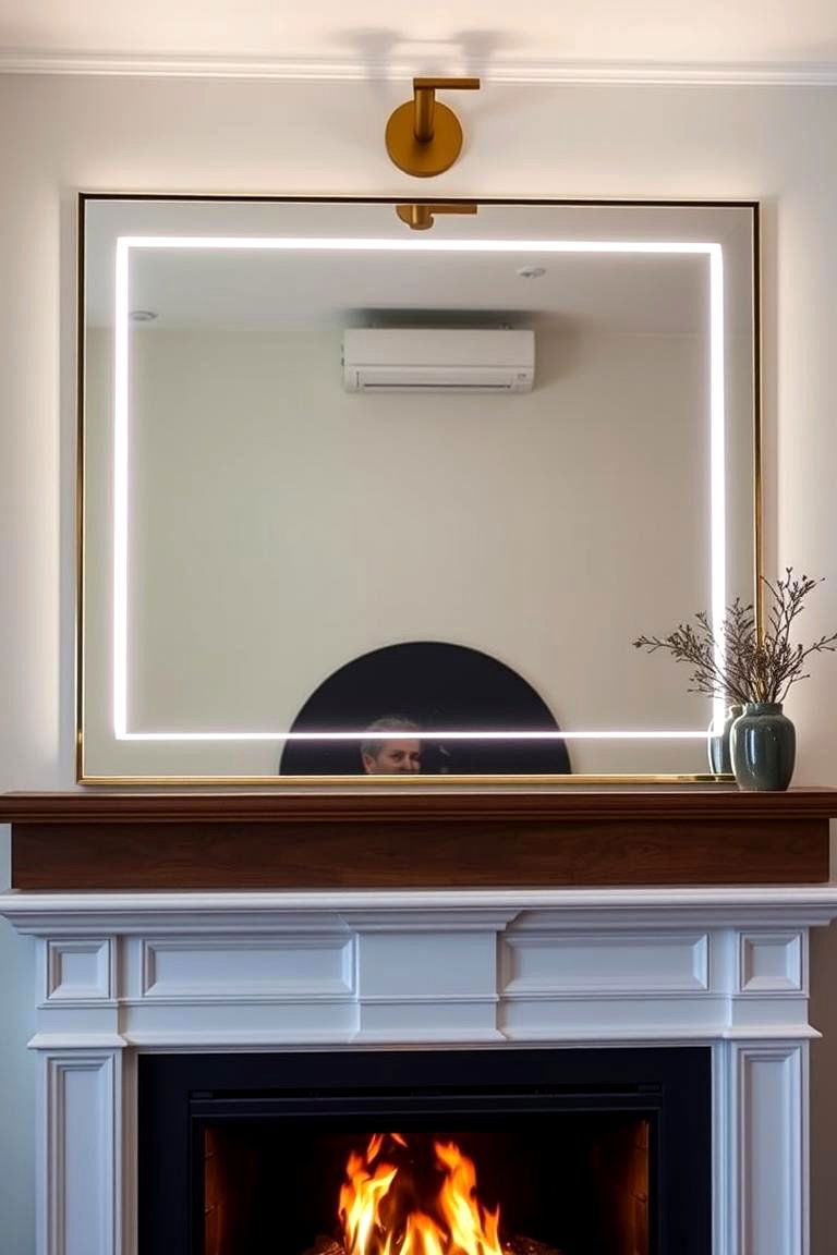 Illuminated Mantel Mirrors - 25 Fireplace Mantel Lighting Ideas