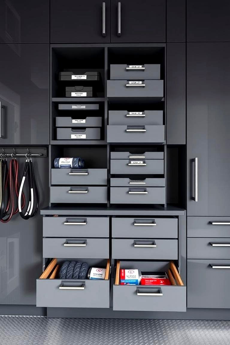 Implement Sliding Storage Drawers - 25 Garage Storage Ideas