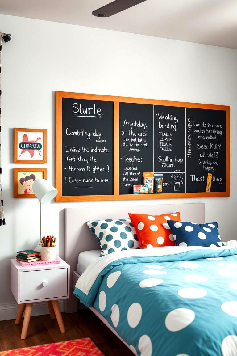 Implement a Chalkboard Wall - 25 Tween Bedroom Ideas
