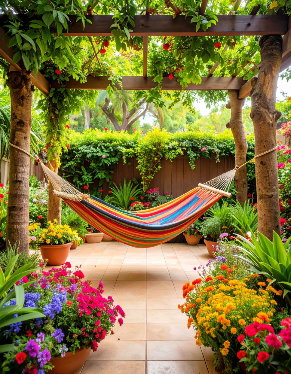 Include Hammocks for Ultimate Relaxation Tropical Patio Ideas