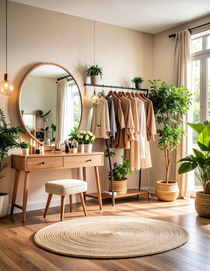 Including a Full Length Mirror for Outfit Coordination Vanity Room Ideas