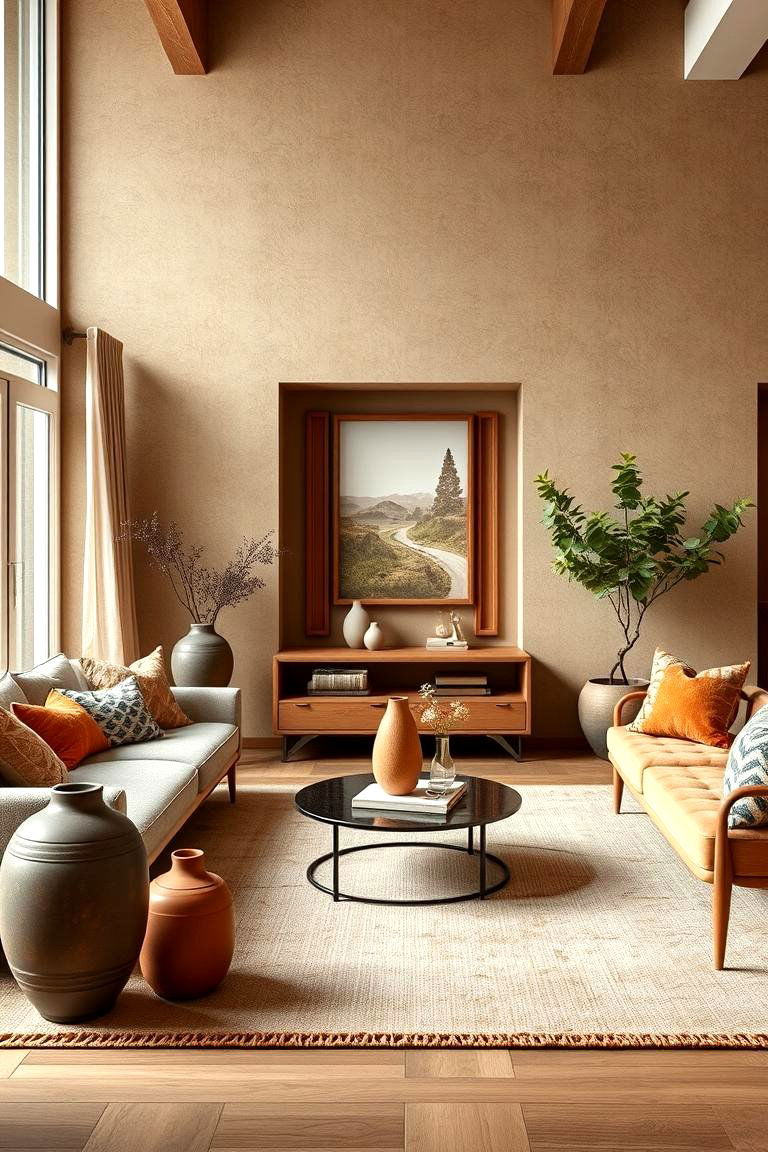 Incorporate Earth Elements - 25 Feng Shui Living Room Ideas