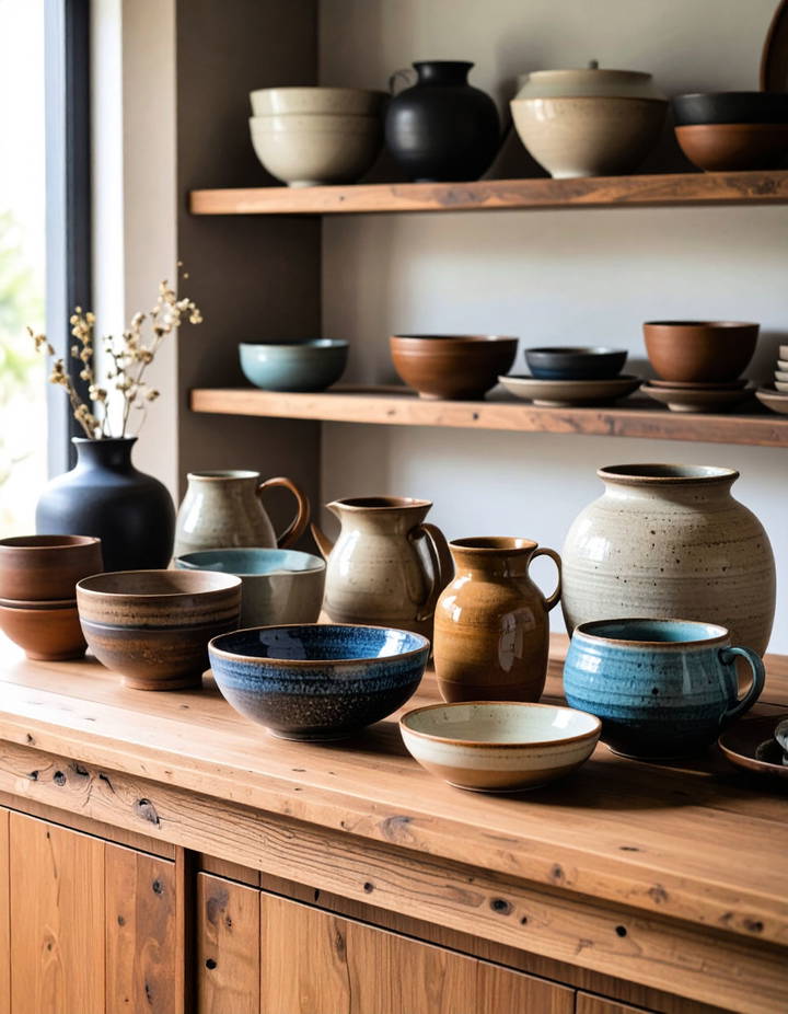 Incorporate Earthy Handmade Pottery Wabi Sabi Interior Design Ideas