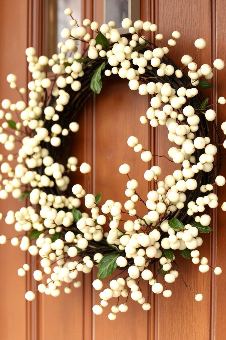 Incorporate Faux Berry Stems - 25 Spring Front Door Decor Ideas