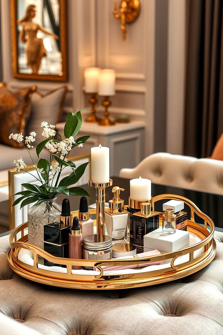 Incorporate Gold Accents for a Luxurious Feel - 25 Tray Decor Ideas