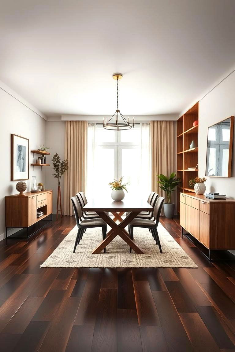 Incorporate Light Wood Accents - 25 dark wood floor dining room ideas