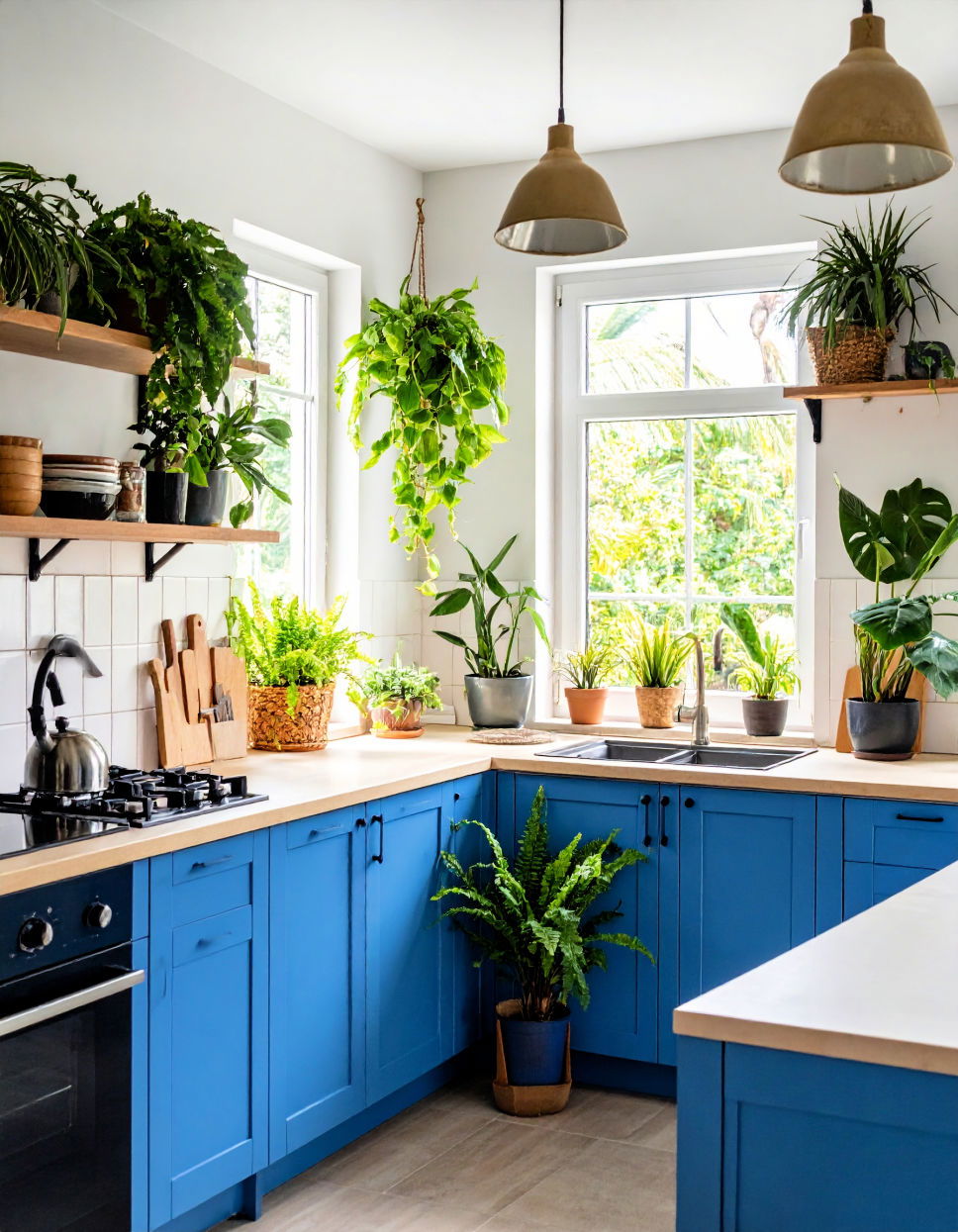 Incorporate Lush Greenery Tropical Kitchen Ideas