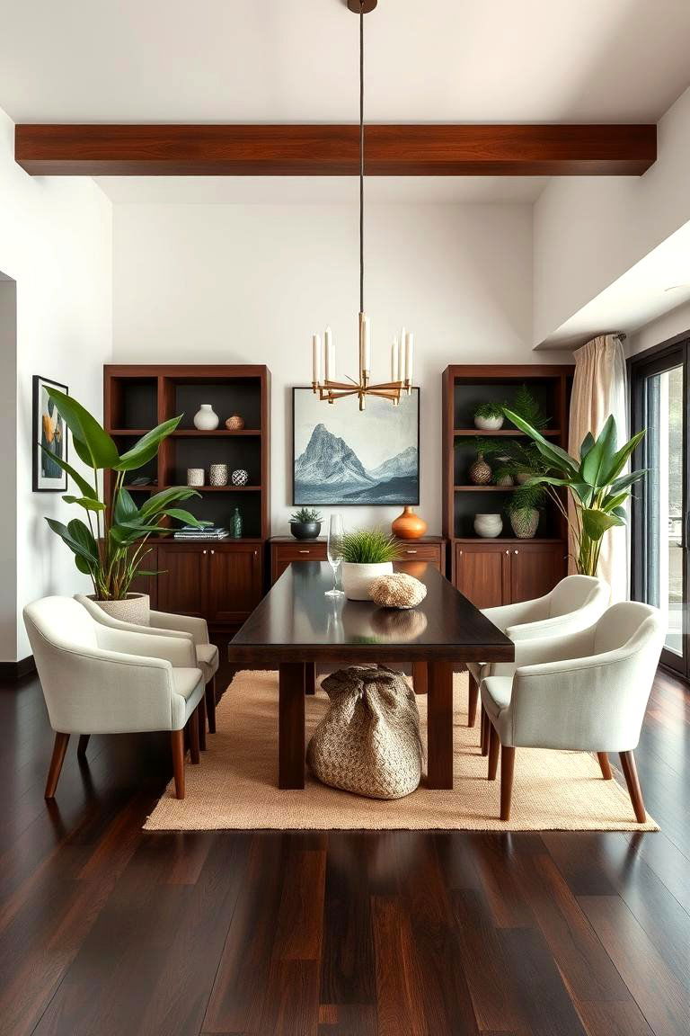 Incorporate Natural Elements - 25 dark wood floor dining room ideas