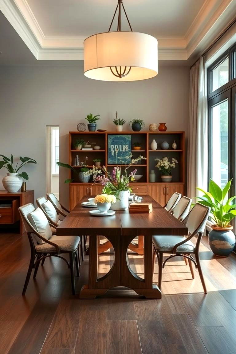Incorporate Natural Elements for Freshness - 25 Transitional Dining Room Ideas