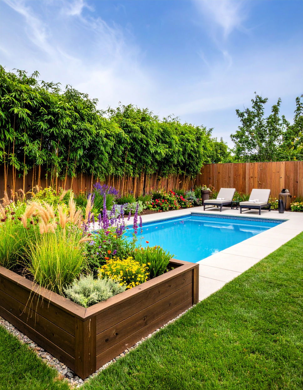 Incorporate Raised Garden Beds with Tall Plants