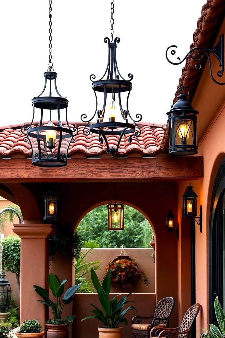 Incorporate Statement Lighting Fixtures - 25 spanish style patio ideas