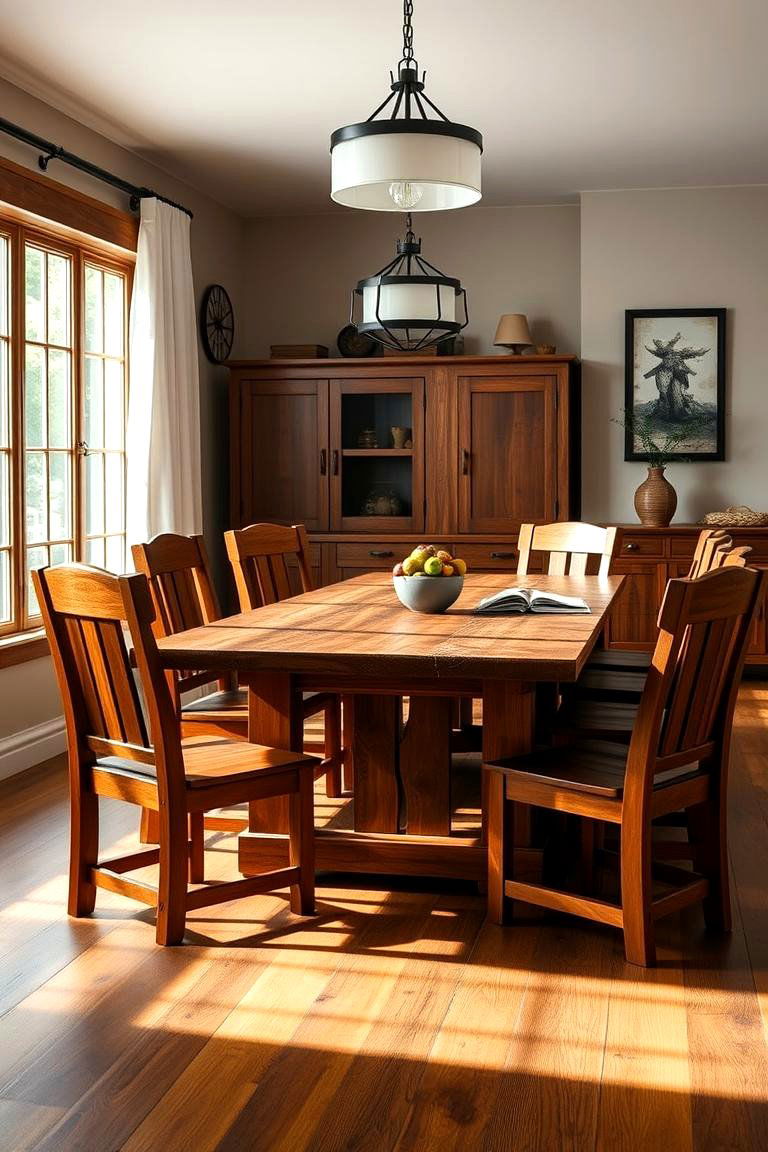 Incorporate Sturdy Wooden Furniture for Lasting Appeal - 25 masculine dining room ideas