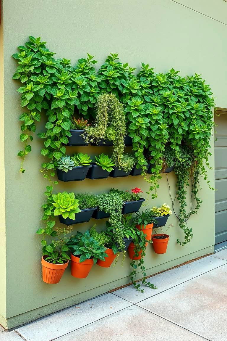 Incorporate Vertical Garden Elements - 25 Garage Decor Ideas